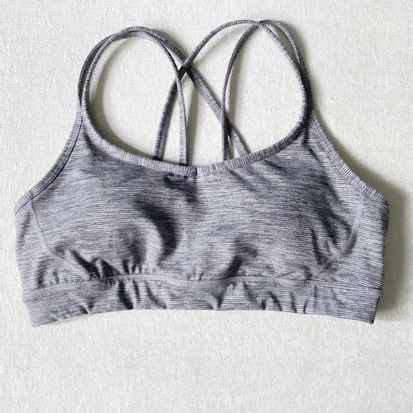 Manduka Cross Straps Sports Bra Woman’s Size Large Grey Space Dye Light Padding - Picture 11 of 12